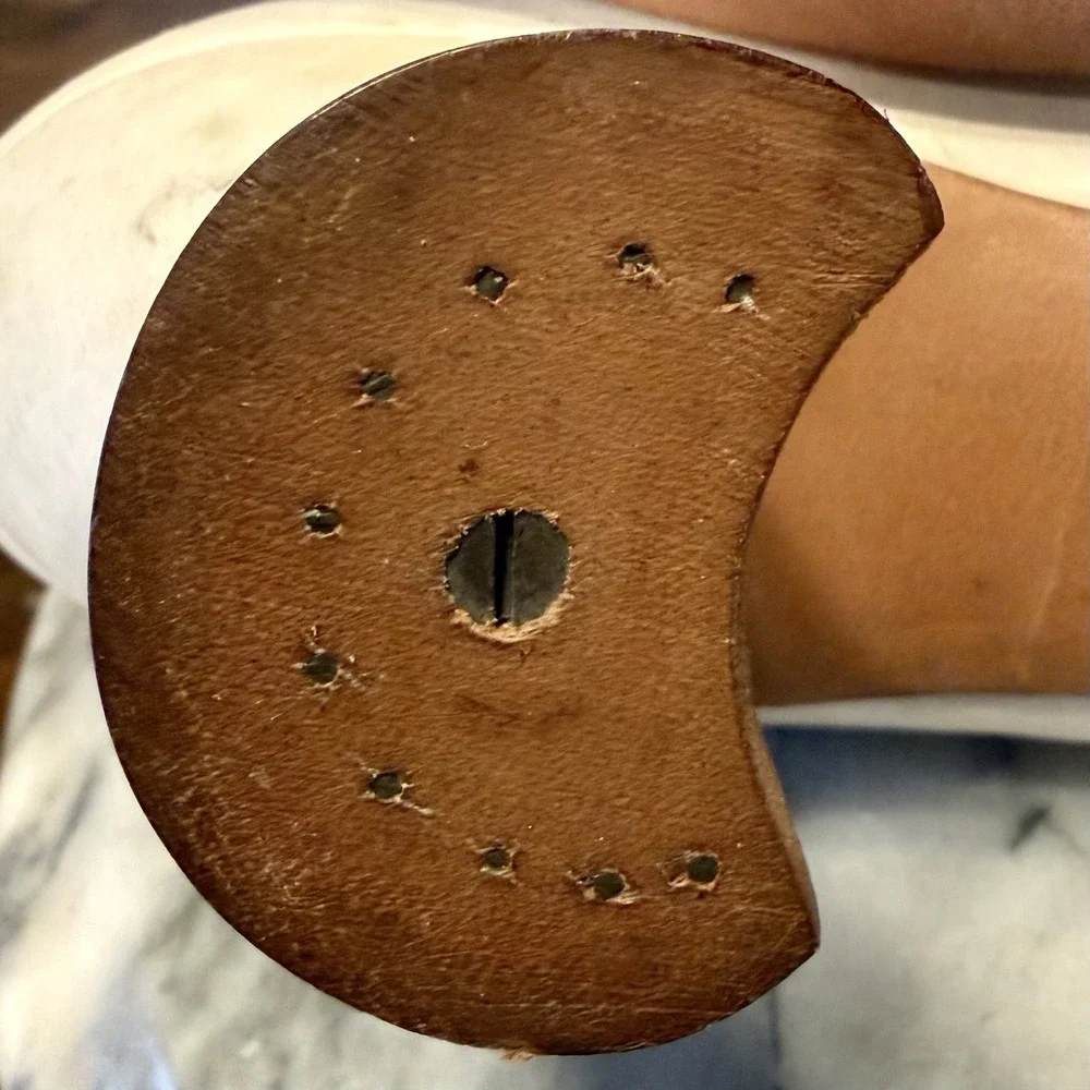 NOS Antique VTG Victorian White Kid Leather Louis Wedding Bride Heels Shoes Sz 8